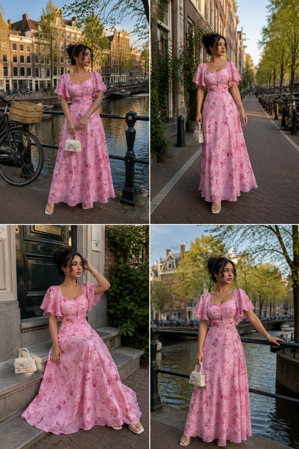 Floral Puff Sleeve Maxi Dress
