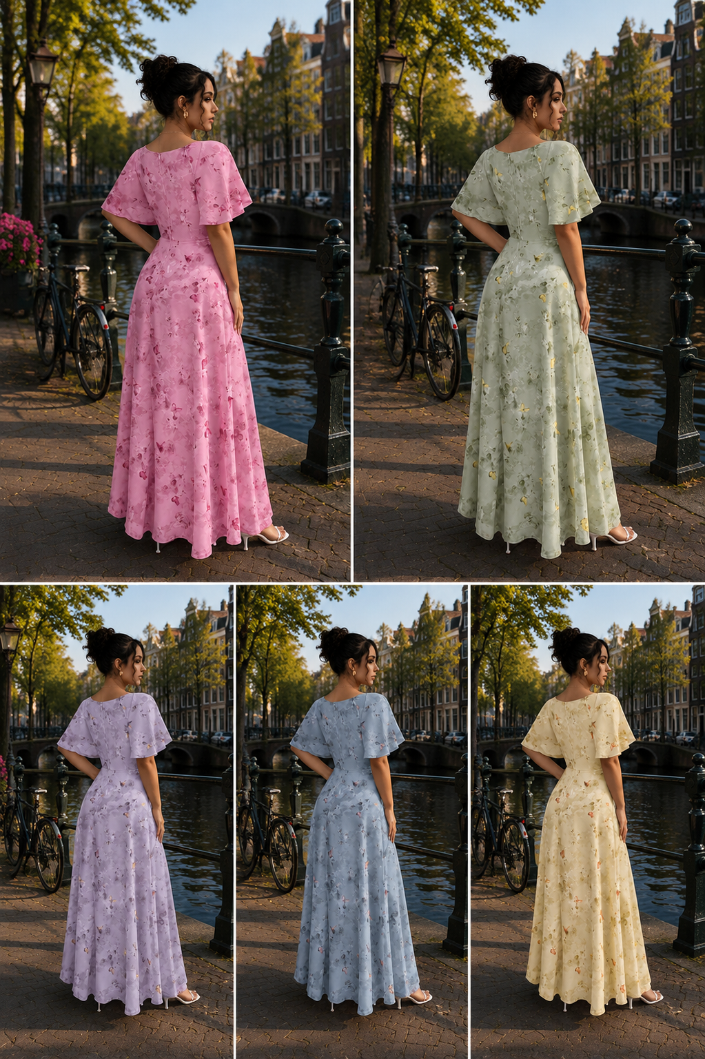 Floral Puff Sleeve Maxi Dress