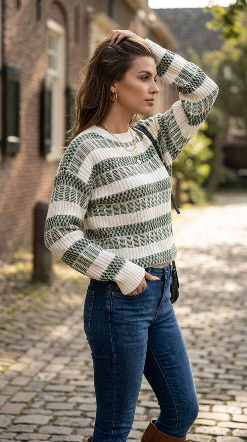 Classic Striped Cozy Knit Sweater