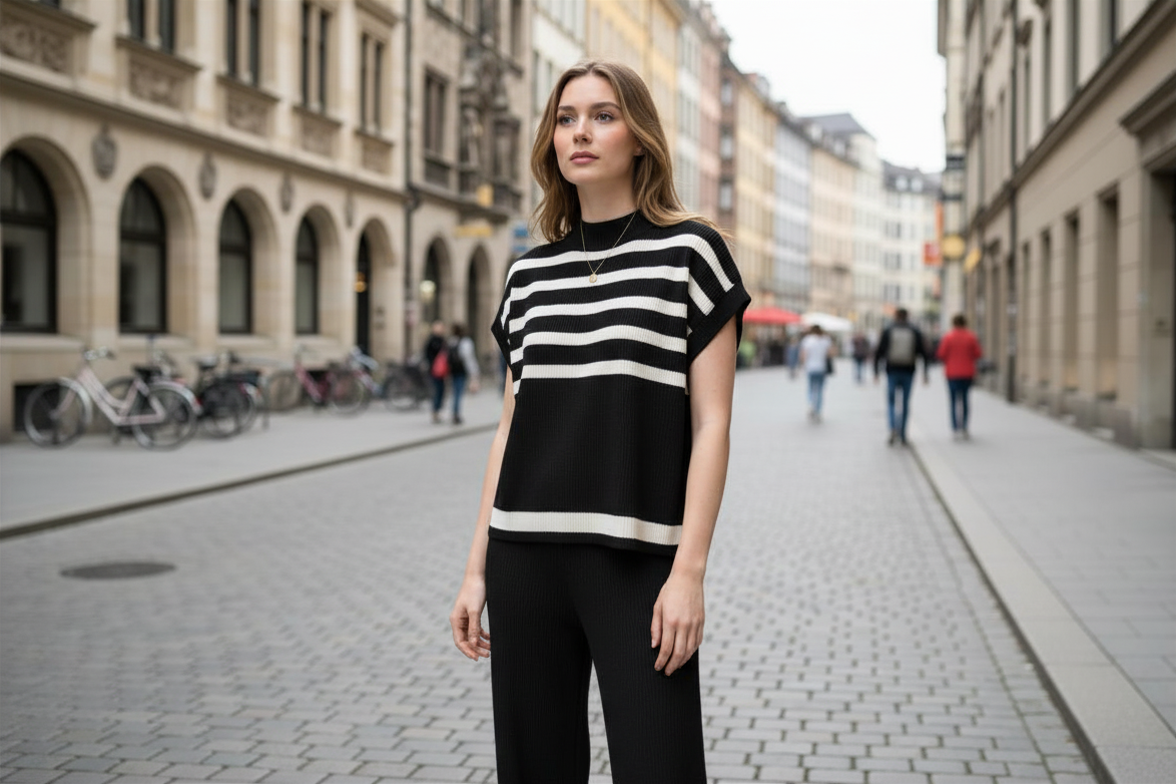 Striped Knit Sweater - Stylish and Comfortable Fit
